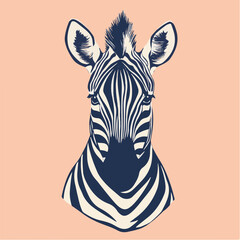 Wall Mural - Stylized Zebra Head Illustration on Soft Background