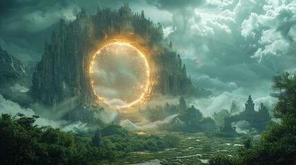 Canvas Print - Mystical Gateway in a Fantasy Landscape