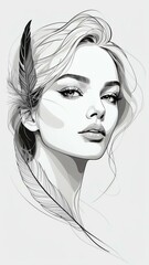 Wall Mural - minimalist abstract portrait background