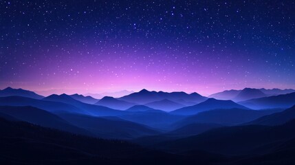 Sticker - Night Sky Over Mountain Range