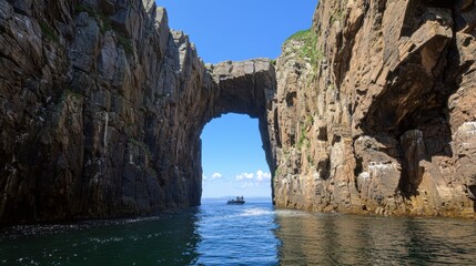 Canvas Print - Dramatic Sea Arch Rock Formation  Coastline Landscape