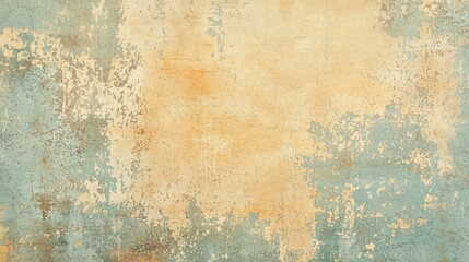 Poster - Vintage Yellow and Green Wall Texture  Grunge Background  Distressed Surface  Cracked Paint