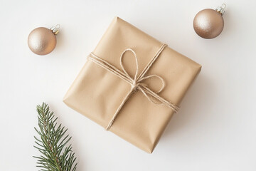 Handmade, nature-inspired gift wrapping using recycled paper, dried oranges, and pinecones. 