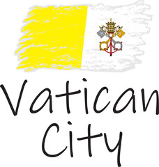 Vatican city country flag concept with grunge design suitable for a logo icon design