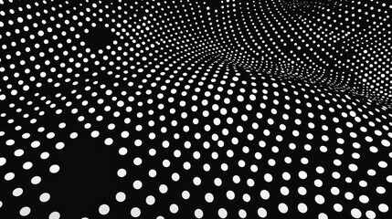 Sticker - Abstract Black and White Polka Dot Pattern  Dots Background  White Circles on Black  Geometric Design  Pattern Texture  Modern Design   Abstract Wallp