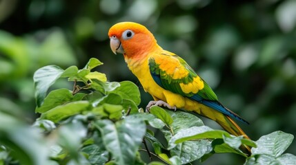 Wall Mural - A Colorful Parrot Perched on a Branch