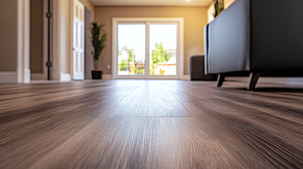 low angle shot of a home with luxury vinyl plank flooring