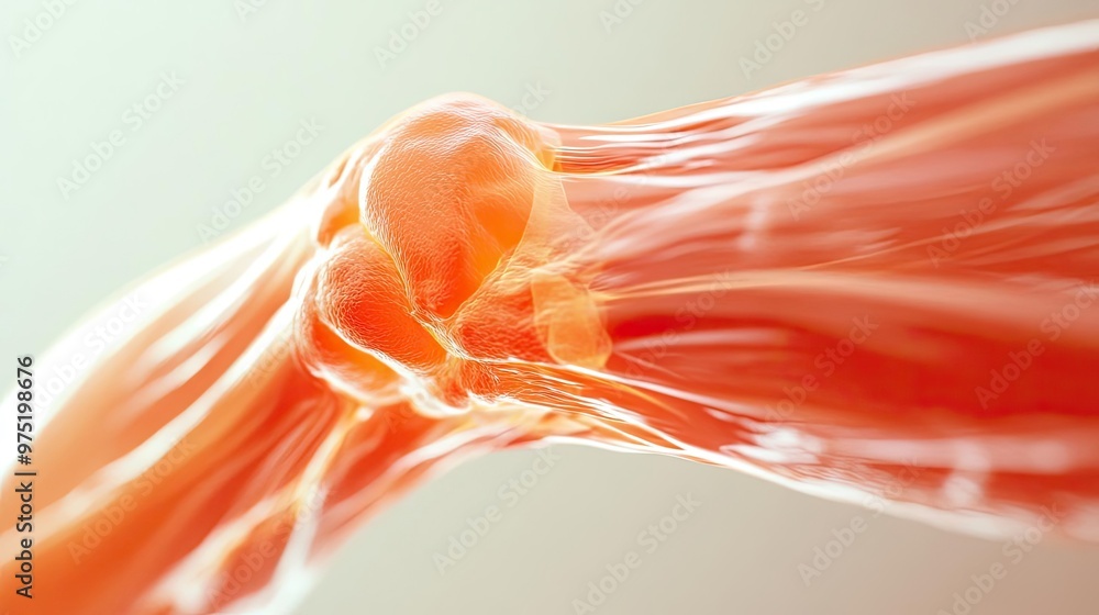 Detailed illustration of human joint anatomy, showcasing muscles ...