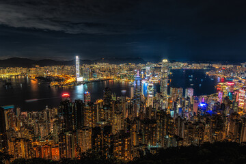 Wall Mural - Hong Kong Night View from Victoria Peak