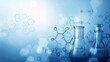 © WH Jeong - A chemistry-themed background featuring molecular structures, chemical equations, and lab equipment silhouettes. Scientific theme. For presentations on chemistry or pharmaceuticals.