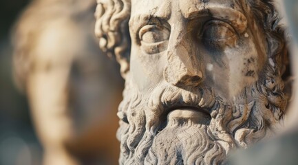 Canvas Print - Close-up of an ancient stone sculpture