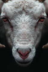 Wall Mural - Closeup of a fluffy white dog's face