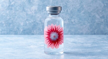 Sticker - Vibrant flower in glass bottle