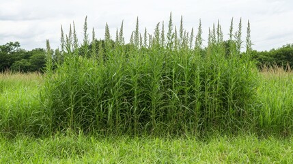 Poster - Tall green plants in a field