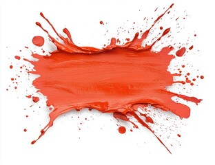 Poster - Vibrant red paint splash on white background