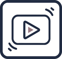 Play button icon, video play symbol illustration