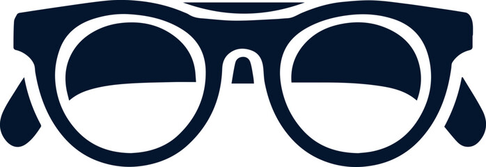 Black glasses icon, illustration symbolizing fashion and protection