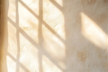 Wall Mural - elegant beige abstract backdrop with soft window lighting and shadows for product presentations