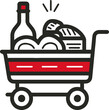 © Howto - Shopping icon illustration with shopping cart and groceries