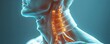 © Thamonchanok - Illustration of a human neck, showcasing the intricate anatomy and glowing elements of the cervical spine for educational use.