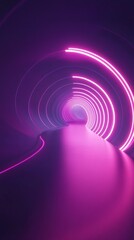 Aufkleber - Neon-lit futuristic tunnel with pink glow, abstract design concept