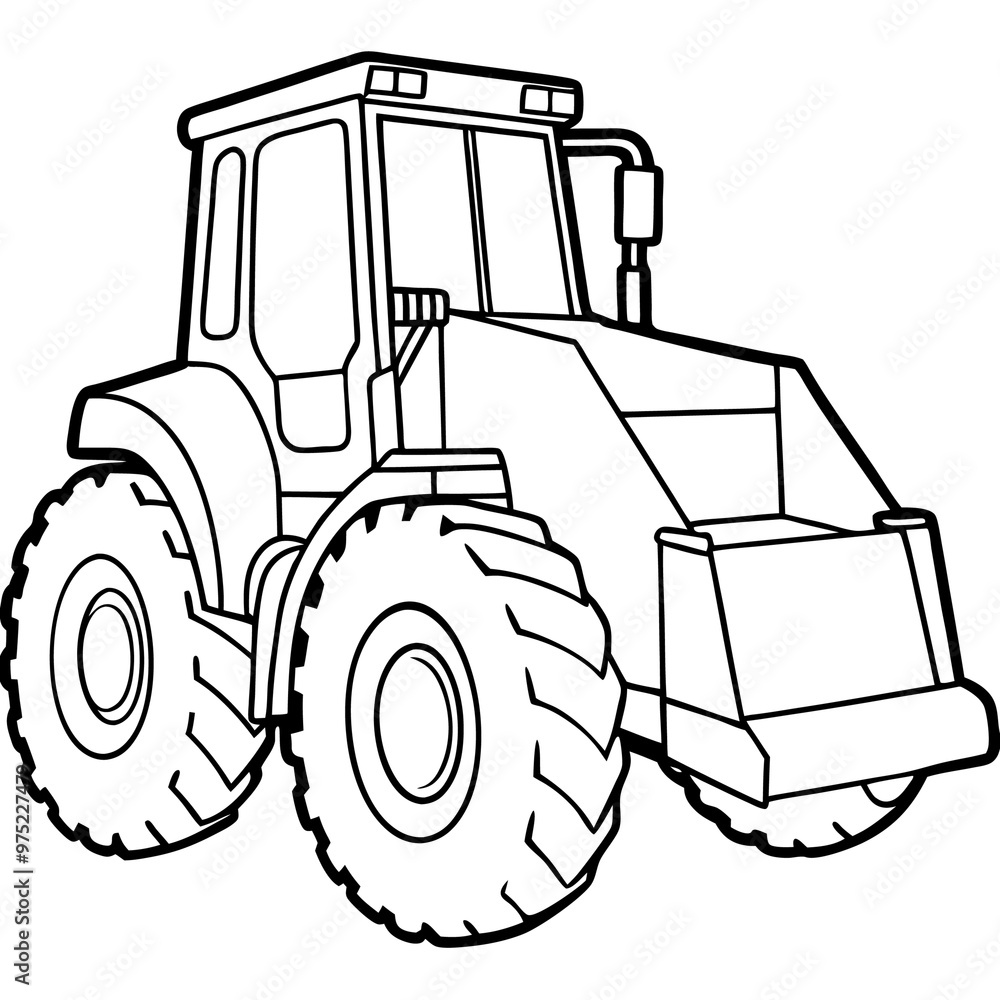 Loader Colouring In wheel loader machine outline coloring book page line art drawing Stock ...