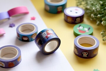 Playful Character Washi Tape for Creative Crafting and Fun Decorating