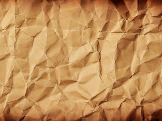 Sticker - close up crumpled brown paper texture