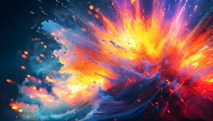 Vibrant Color Explosion Igniting a Surge of Energy in an Abstract Power Burst