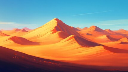 Wall Mural - Expansive Desert Landscape with a Prominent Sand Dune