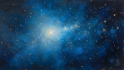 Cosmic Dreamscape: Abstract Night Sky Filled with Stars and Galaxies in Deep Blue Space