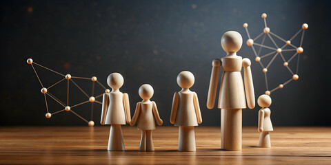 figurines representing a family constellation, , figurines, family, constellation, posing, relationship, therapy, support