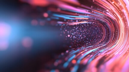 Wall Mural - exploring the future: holographic visuals in dynamic motion and colorful swirls of light