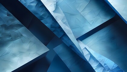 Abstract blue diamond shape pattern featuring layered triangles and geometric shapes