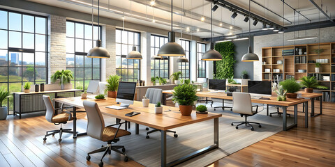 A dynamic modern workspace with creative ideas and innovative technology , creativity, innovation