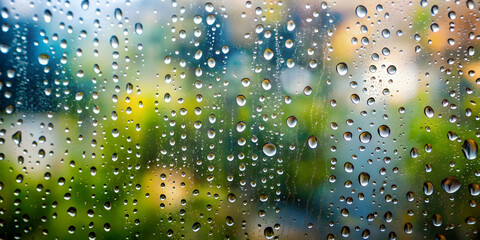 Water drops on window with blurred background , water, drops, window, rain, wet, close-up, moisture, condensation,glass