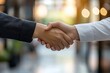 © Dzikrul Husnani - Business, agreement or handshake with zoom for cooperation, welcome or thank you for meeting. Partnership, shaking hands or contact with greeting for b2b or teamwork, collaboration or success, ai