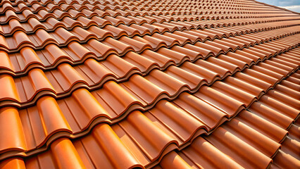 close up of brand new roof tiles, roofing, construction, architecture, building, material, new, clea