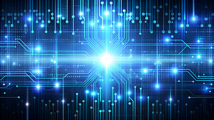 Abstract technology background with digital binary code and glowing lines, digital, abstract, technology, background