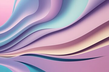 Wall Mural - 4K Pastel and Lavender Color Gradient Panel with Wave Patterns Retro Abstract Design