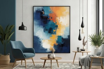 Wall Mural - Contemporary Impressionism Abstract Wall Art Template with Textured Colors and Unique Patterns