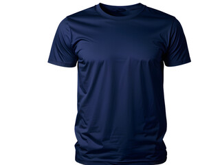 navy blue T-shirt template with nothing neat, mockup for design and print. T-shirt isolated on white background
