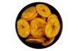 © panadesignteam - banana chips in black bowl isolated transparent