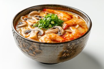 Japanese chawanmushi with mushrooms and seafood