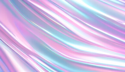 Poster - Holographic neon waves colorful pastel abstract background