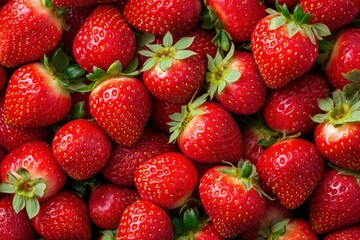 Texture of sweet fresh strawberries as background, closeup , ai