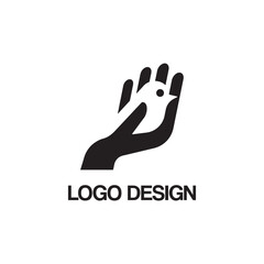 Poster - hand bird logo design template