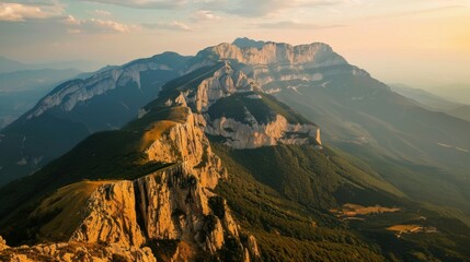 Canvas Print - Majestic Mountain Range at Sunset