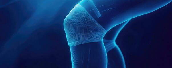 A detailed and artistic depiction of a knee, showcasing both structure and movement, ideal for health and medical themes.