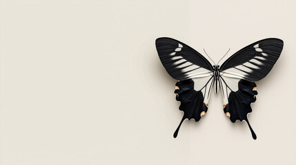 Minimalist Black and White Butterfly for a Clean Wallpaper